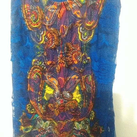 Blue Lace Midi Dress - Picture 3 of 6